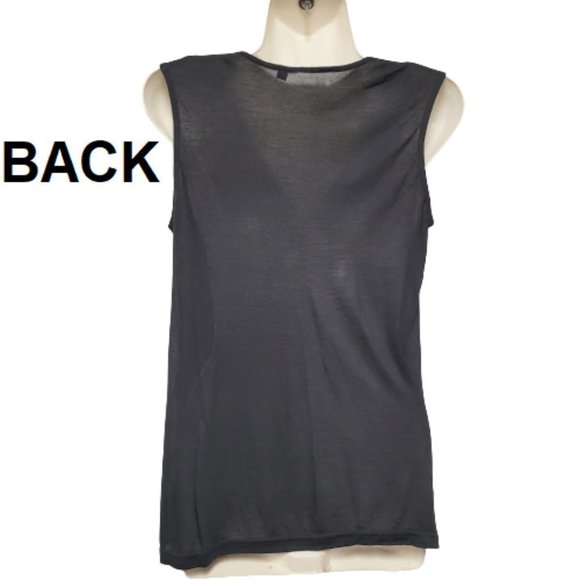 Black Sleeveless Top with Sequins Size M - Picture 2 of 3